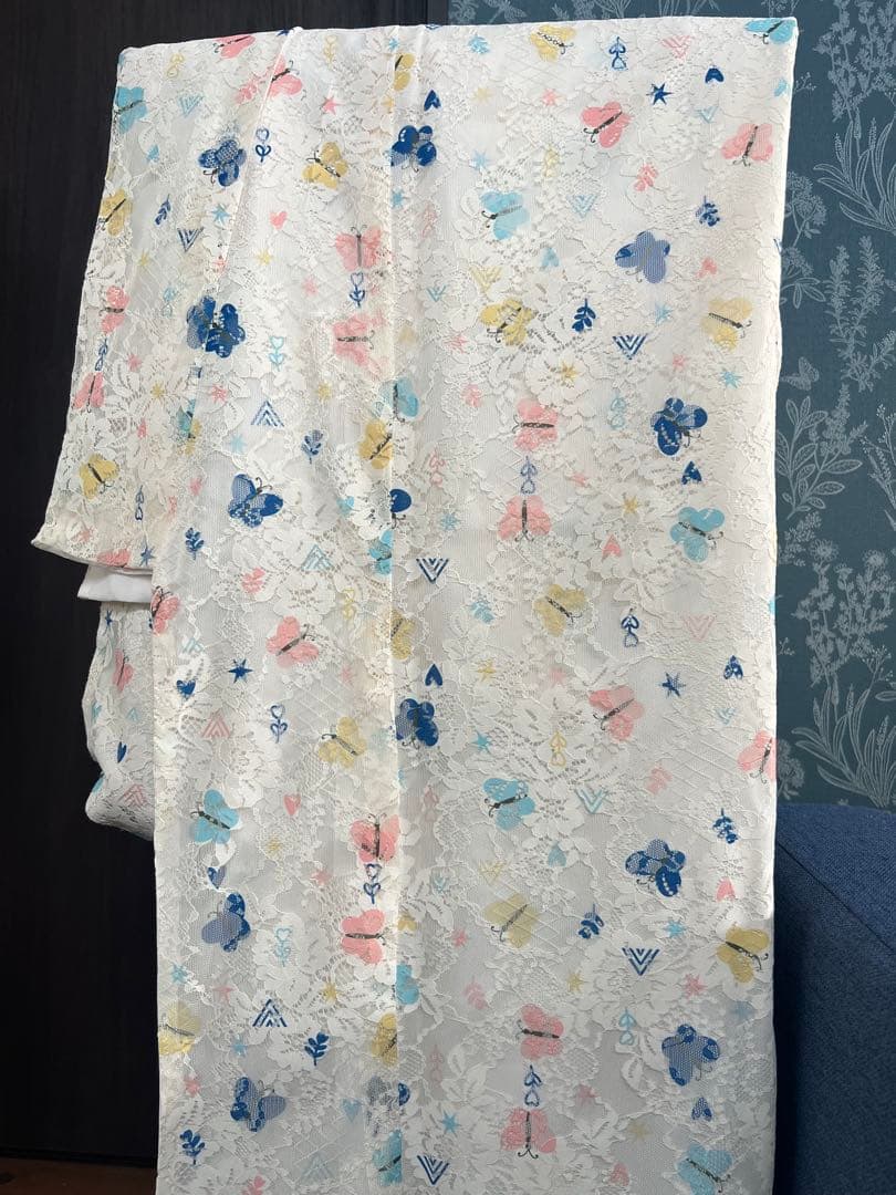 レース着物 振袖 小紋調 蝶々