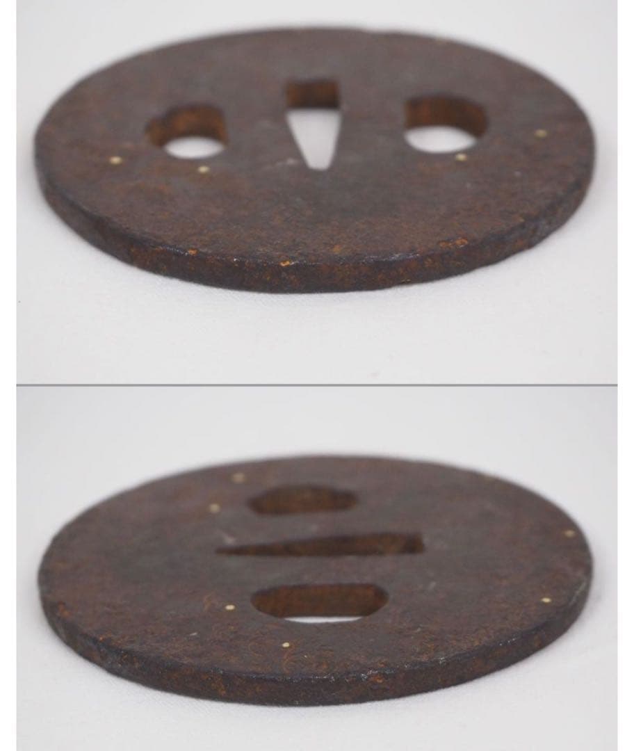 送料無料　江戸時代　星座象嵌鉄鍔