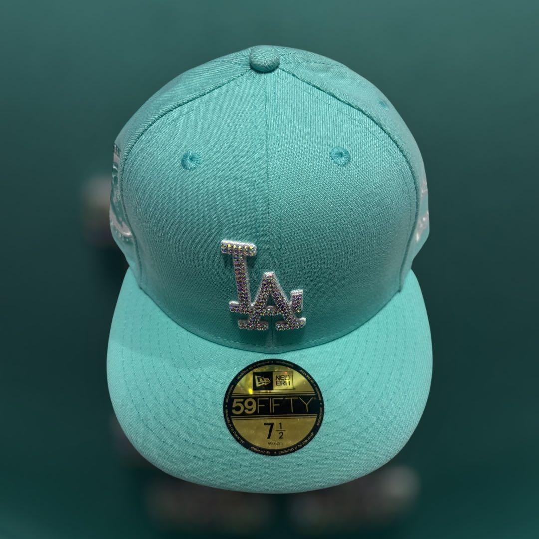 極希少 newera ターコイズブルー ジュエリーカスタム 1/2