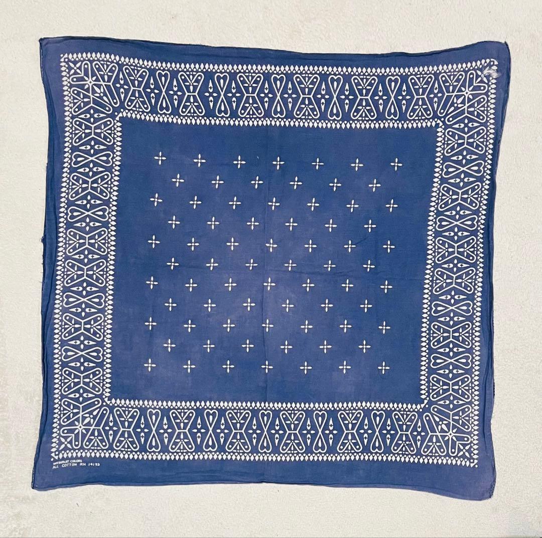 ビンテージ クロスバンダナ ブラック＆ネイビーセット RN14193 60's〜