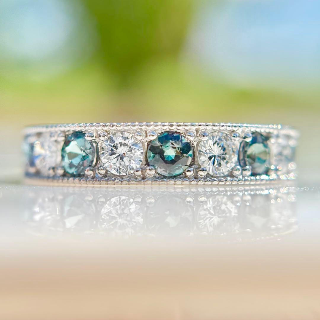 Pt900 アレキサンドライト ダイヤ 計0.76ctリング