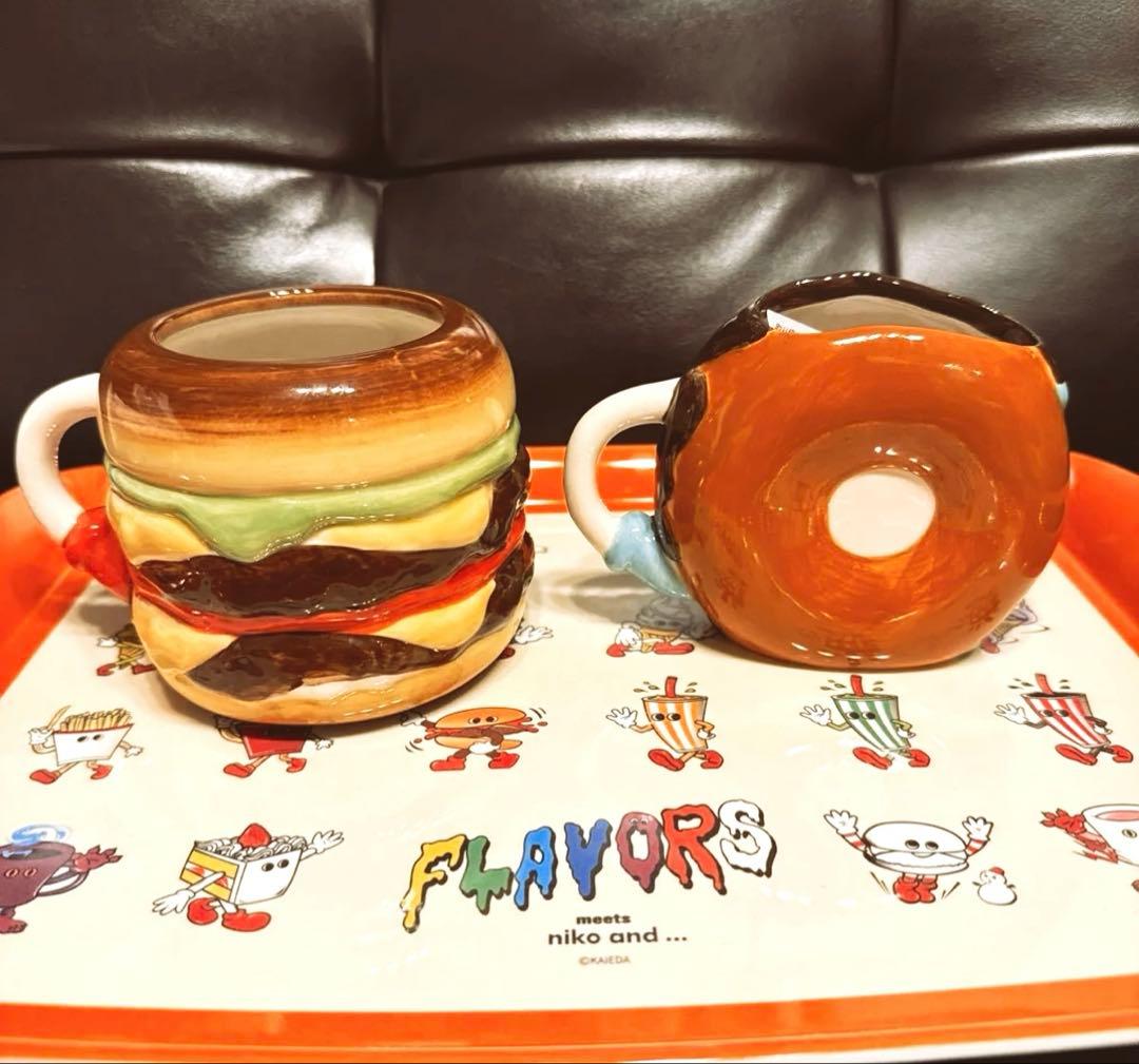 ニコアンド FLAVORS ハンバーガーマグ ドーナツマグ マグカップ2個セット
