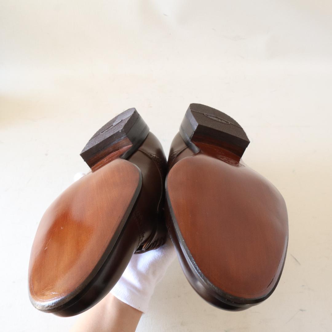 【未使用】BALLY パンチドキャップトゥ レザーシューズ EU6 茶 革靴