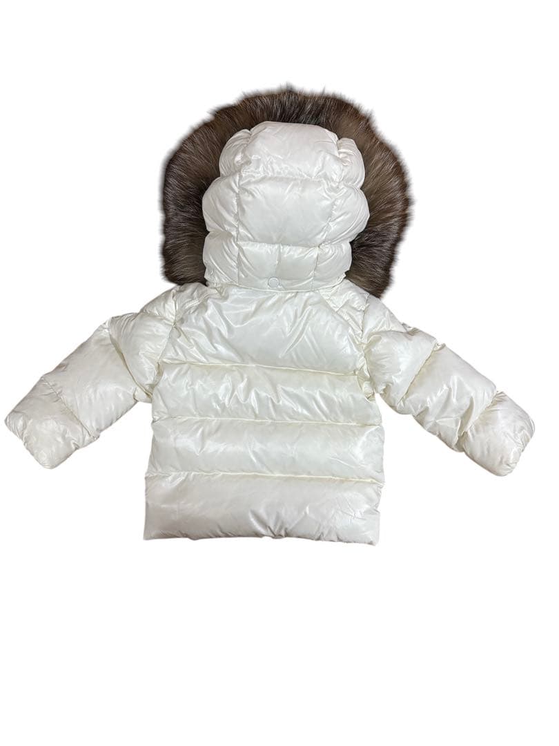 MONCLER ホワイト ダウンコート ファー付き　サイズ80