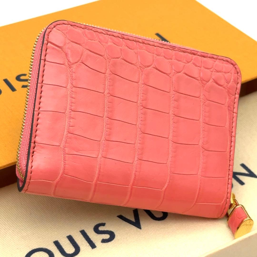 【新品級・限定】ルイヴィトン クロコダイル ジッピーパース ピンク 小銭入