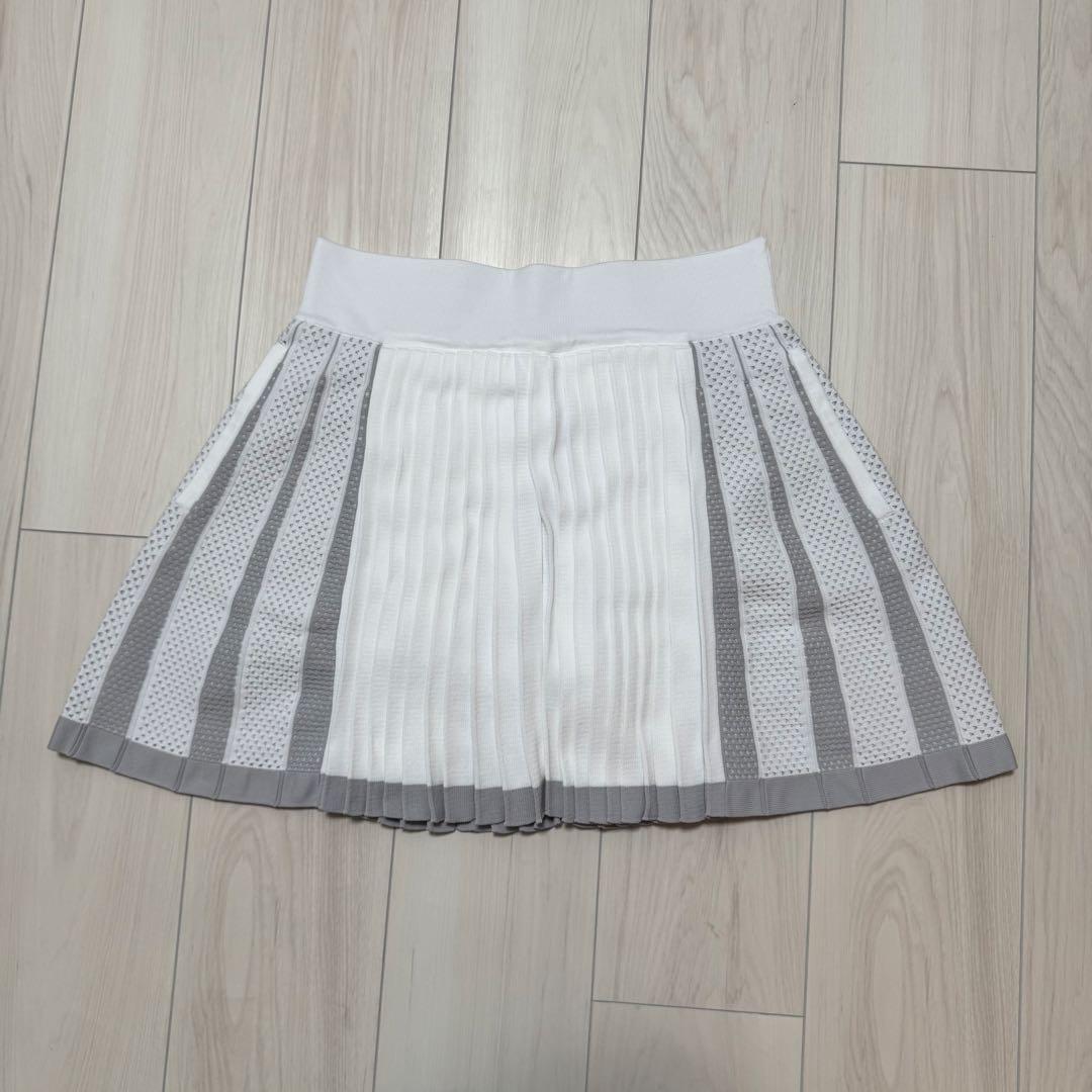 新品 アディダス セットアップ 秋冬 プライムニット プリーツスカート 白 保温