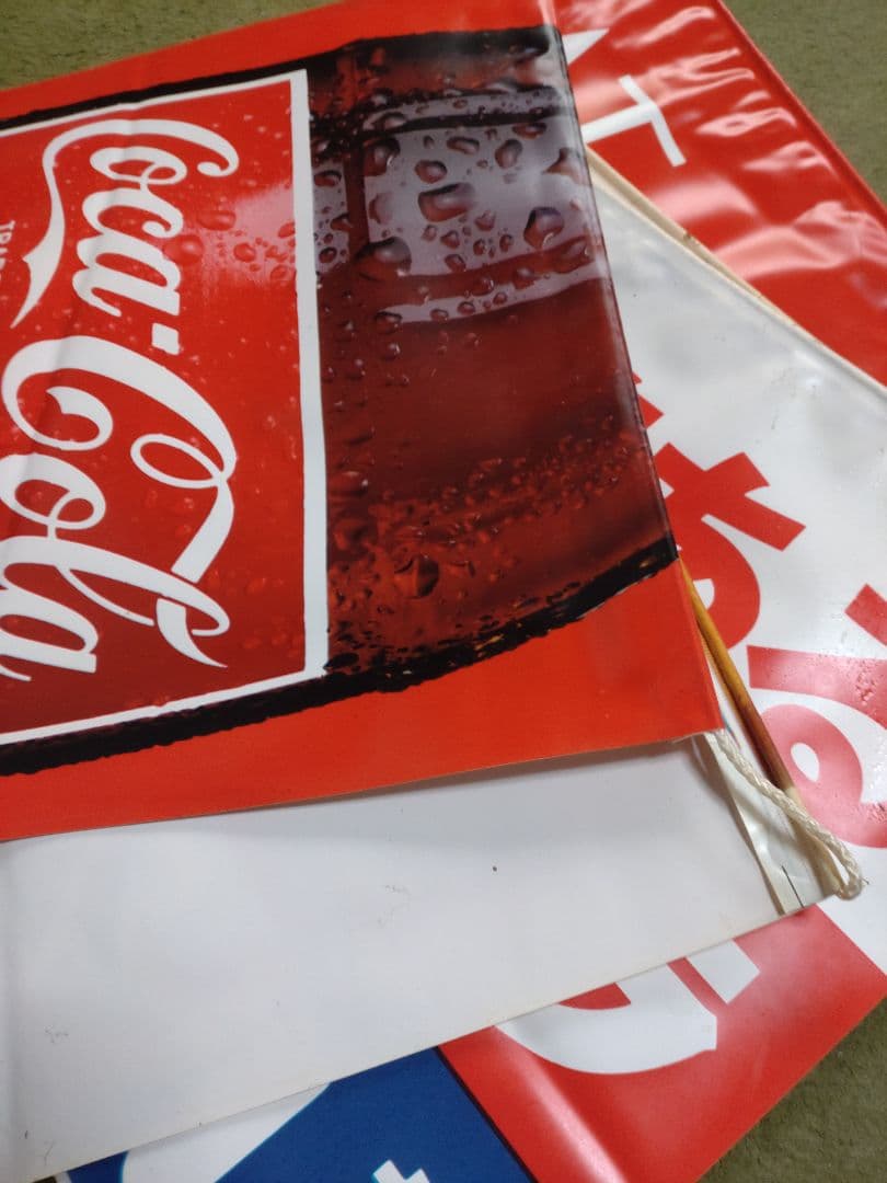 昭和レトロまとめて超合金の箱コカ・コーラの旗ペプシコーラ非売品ポップ店頭用　当時