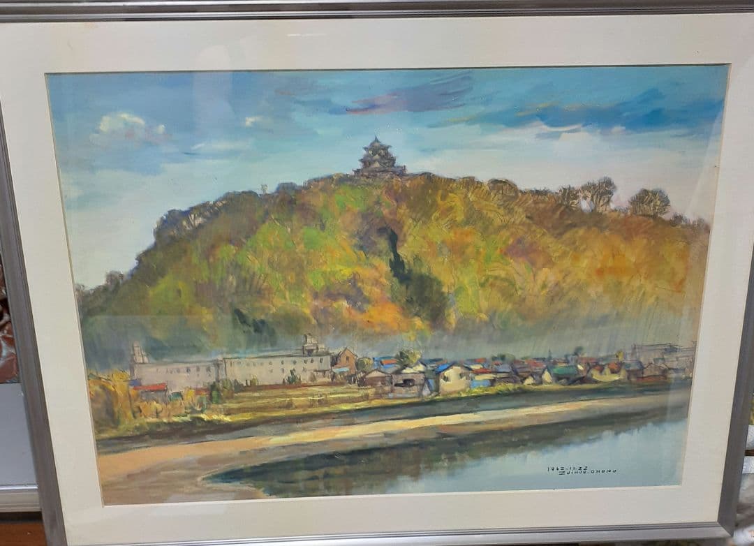 ZUIHOU OHONO 1962サインいり松山城油彩です