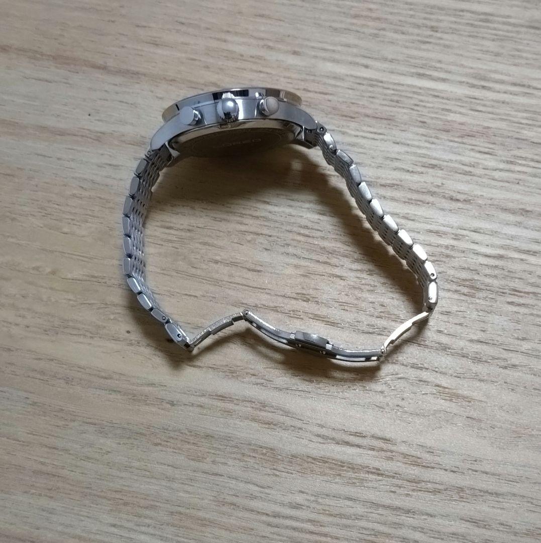 LOREO クロノグラフ 腕時計　革ベルト　Dバックル付き