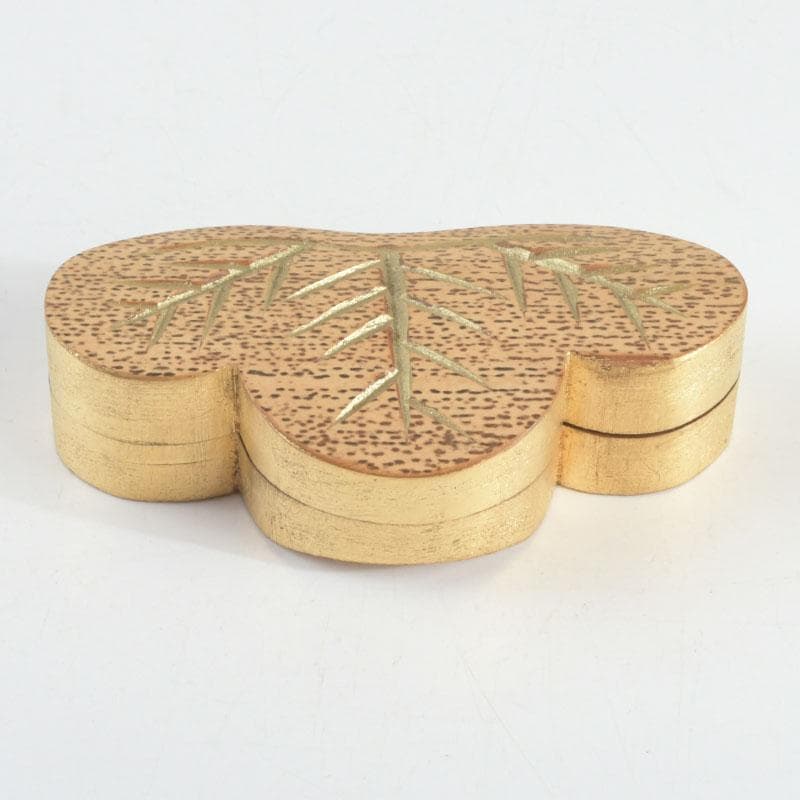 茶道具　雅象作　古竹内黒柿金塗　松竹香合　共箱　V　9490