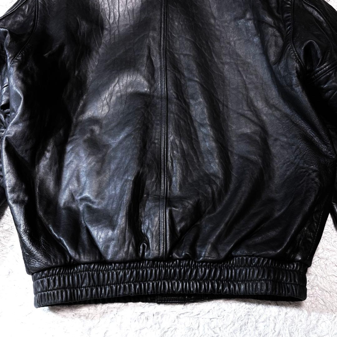 00s ブラック A-2 短丈レザージャケット y2k