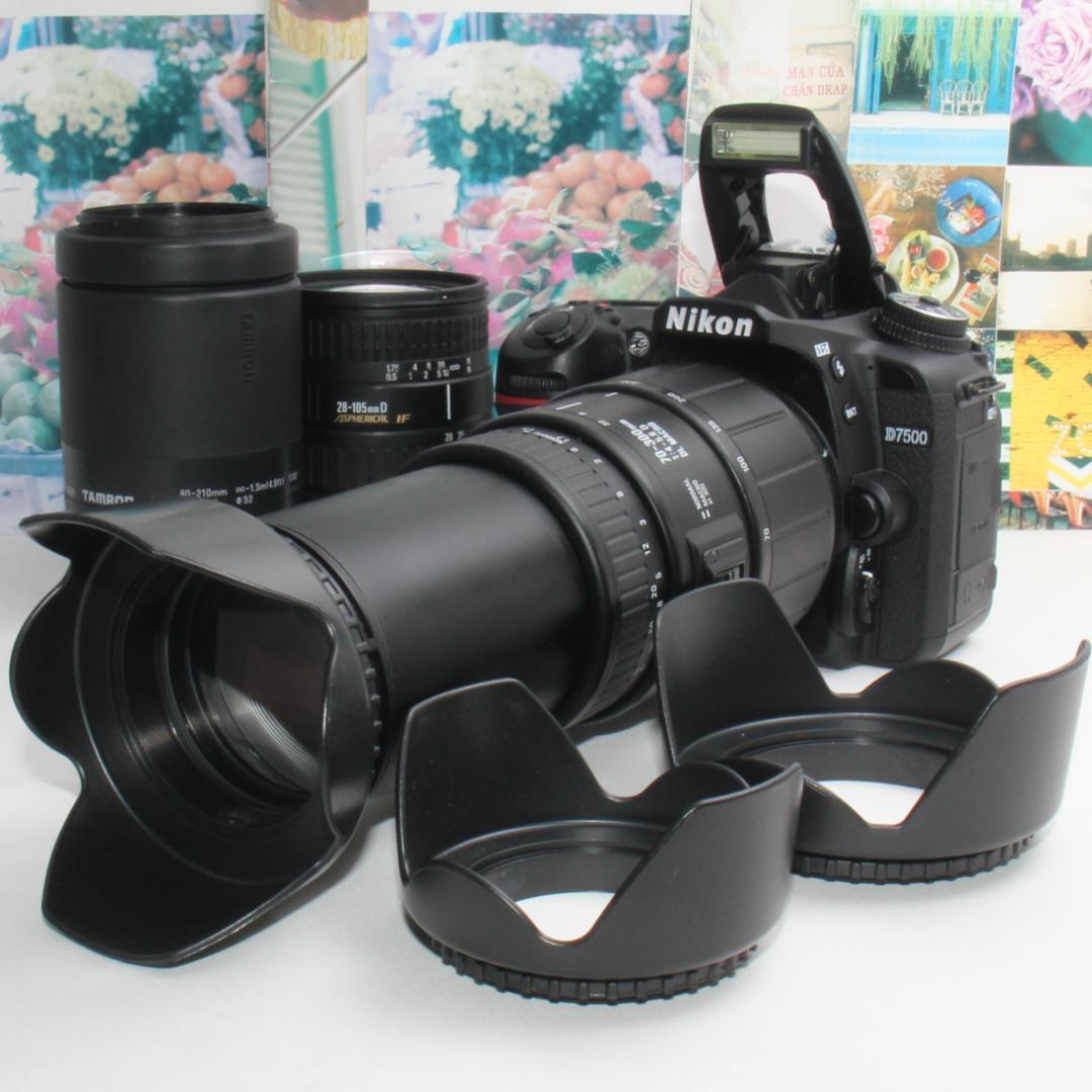❤️予備バッテリー&カメラバッグ付き❤️ニコン D7500 トリプルレンズ❤️ 予備バッテリー&カメラバッグ付きニコン D7500 トリプルレンズ｜Yahoo