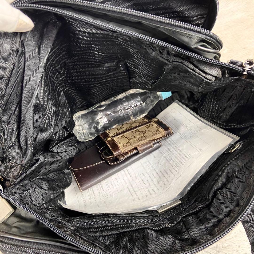 美品 A4可 PRADA ビジネスバッグ 2way 三角プレート ナイロン 黒