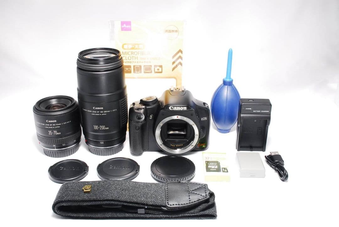 ♥初心者安心セット♥Canon Kiss X2♥標準＆望遠Wレンズ 軽量 ダブル