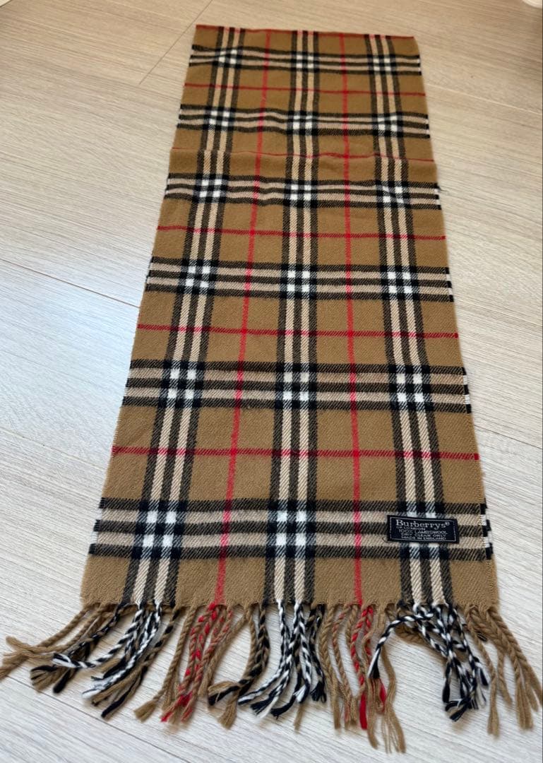 Burberrys チェック柄 マフラー 100%ラムウール - メルカリ