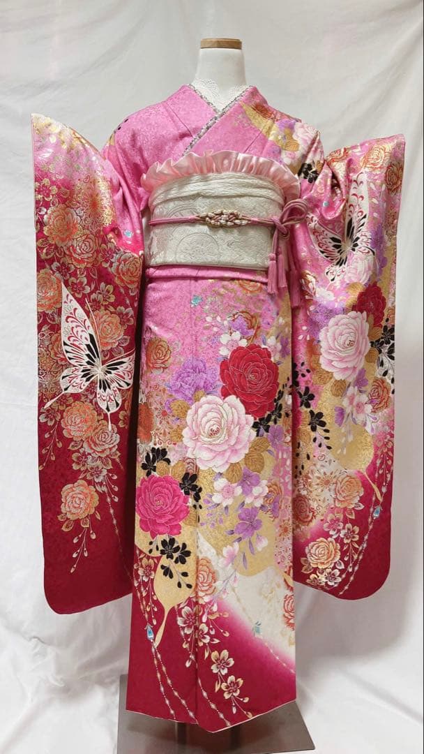 振袖豪華11点フルセット 赤系 金彩 刺繍 成人式 お正月 結婚式 いしげ