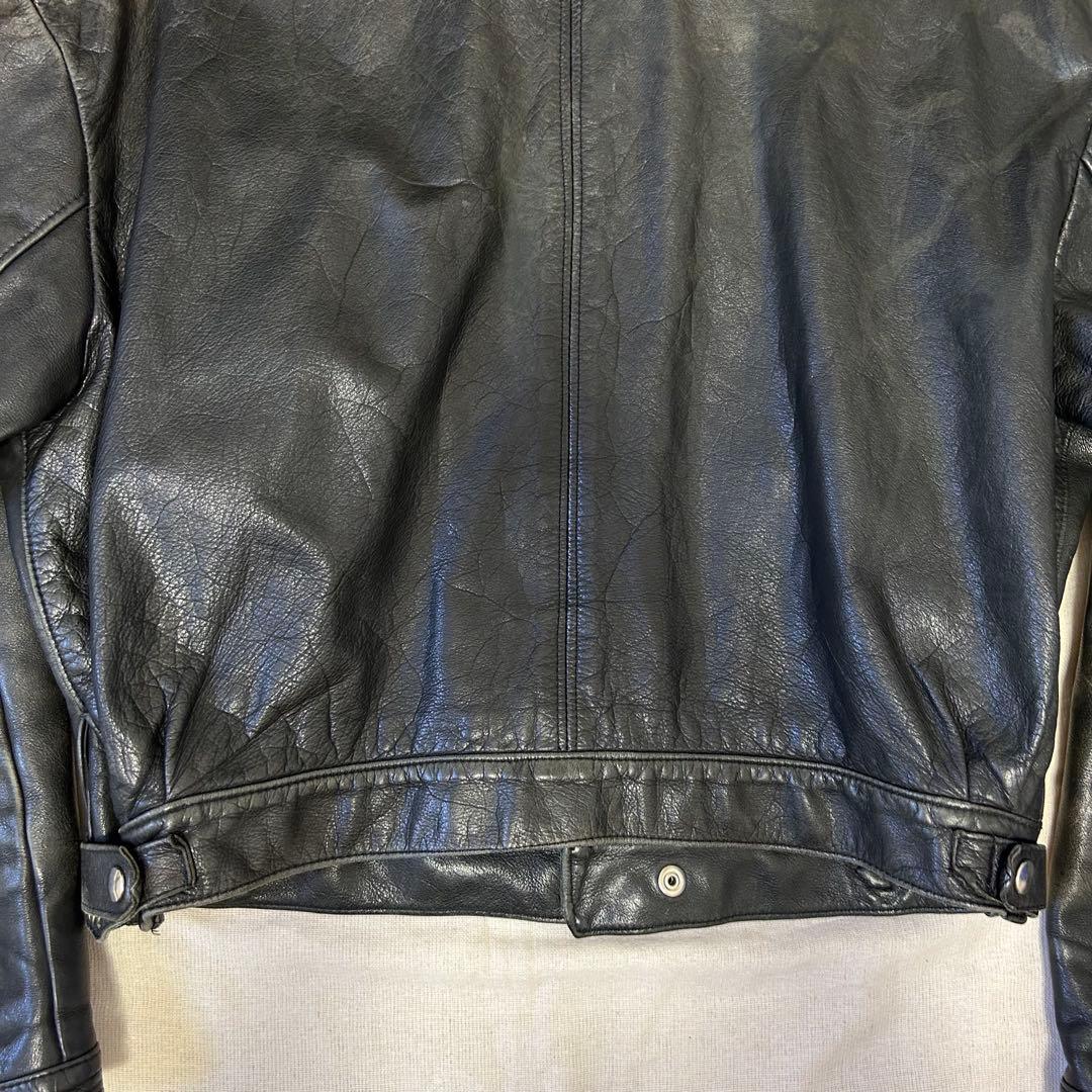 西ドイツ製 短丈 レザージャケット スウィングトップ フェードブラック