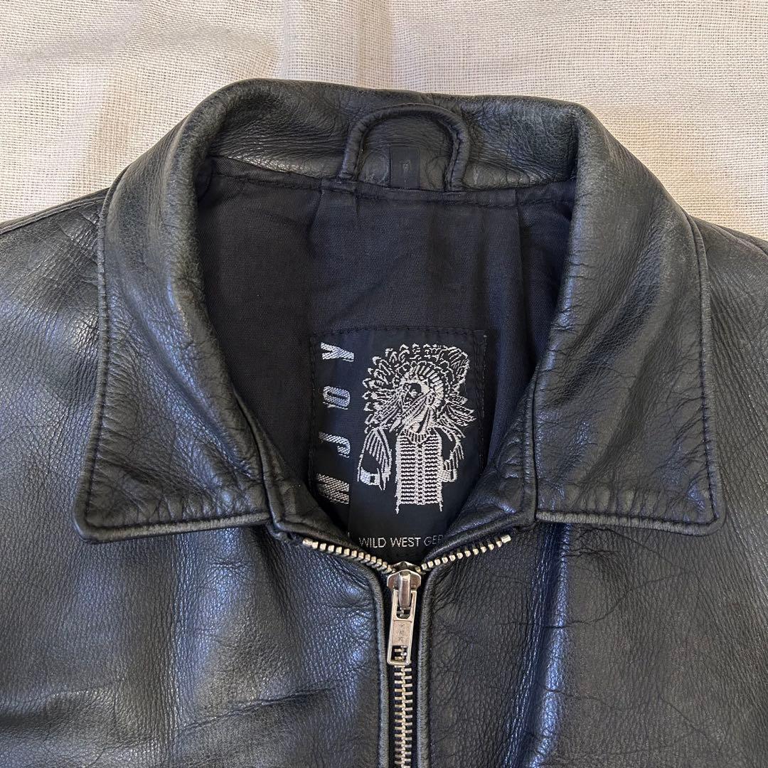 西ドイツ製 短丈 レザージャケット スウィングトップ フェードブラック