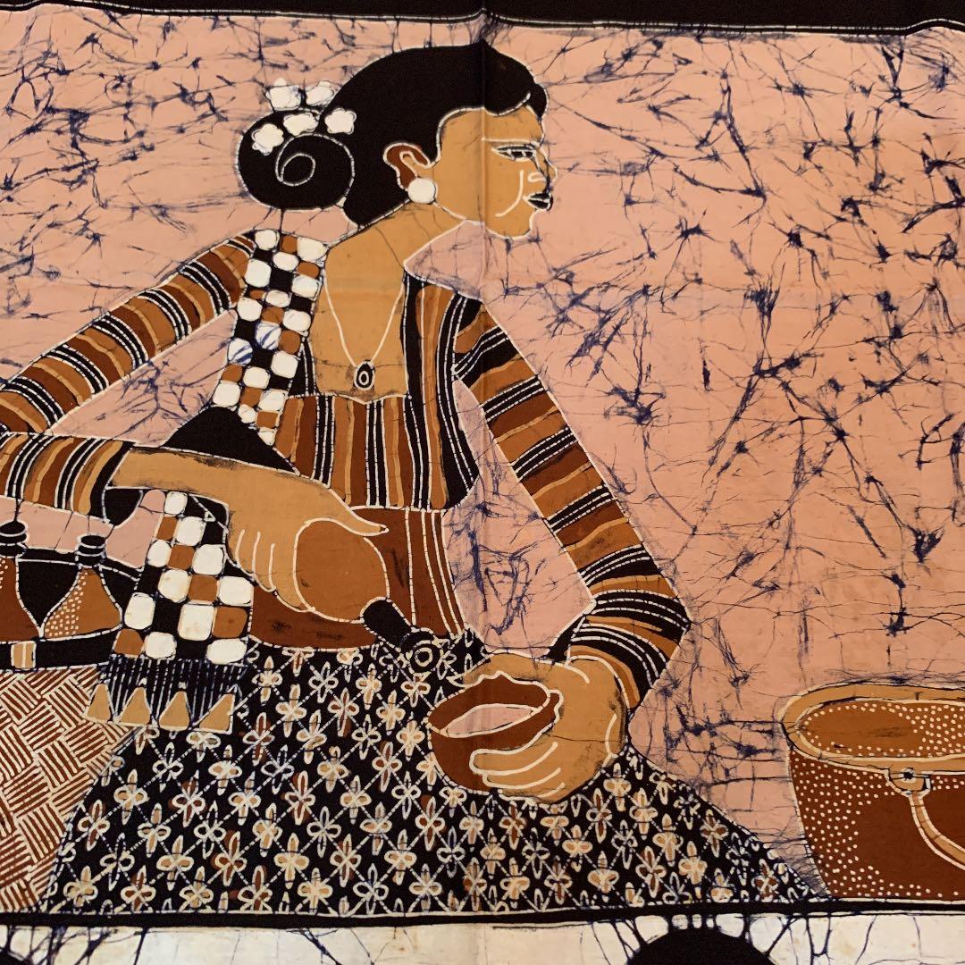 インドネシアで購入手描きバティック芸術品