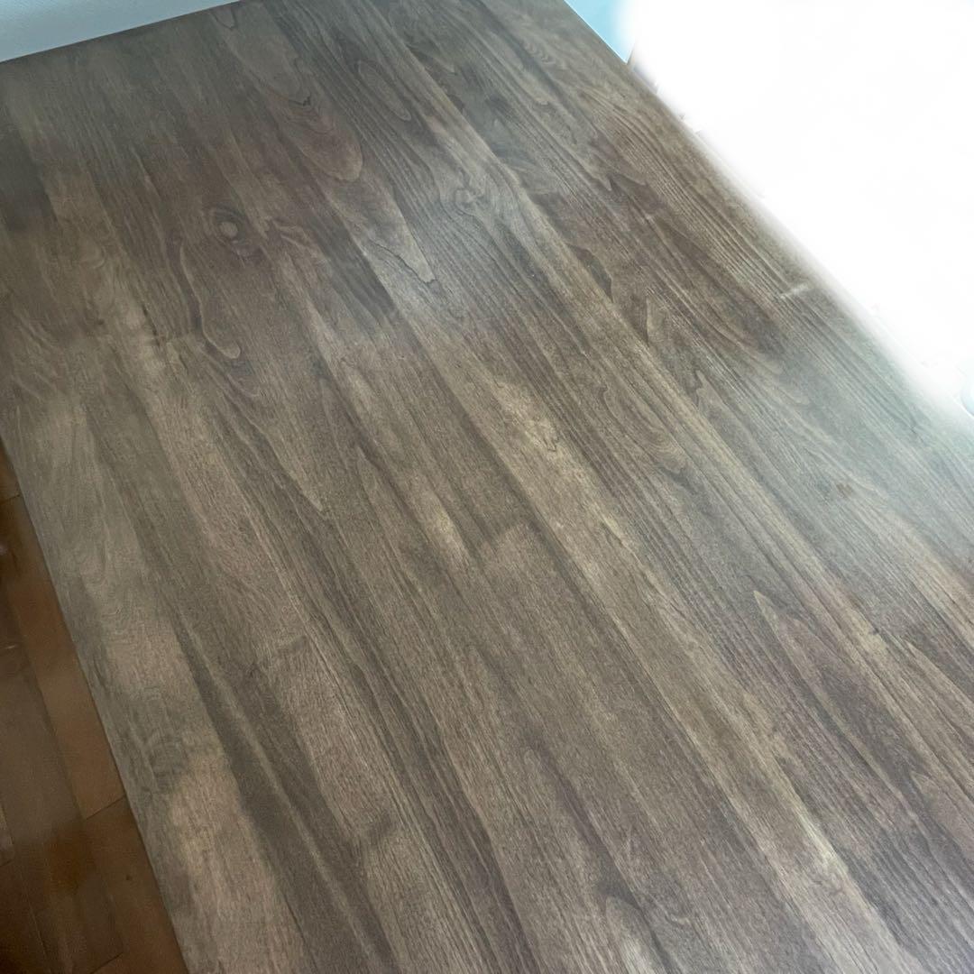 ダイニングテーブル　ウォールナット調　引き出し付き