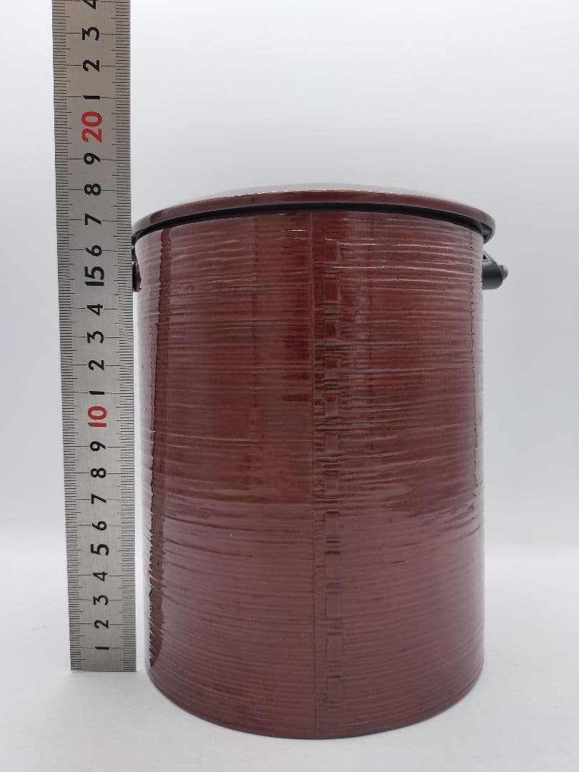 c564 手付曲水指 溜塗 芳桂堂 木箱 茶道具 古物