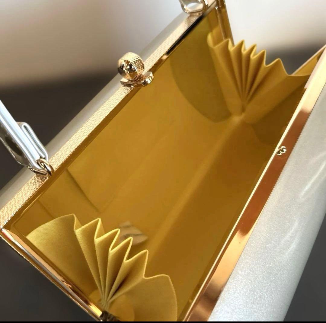 エナメル厚底草履バッグセット／シャンパンゴールド×ホワイト