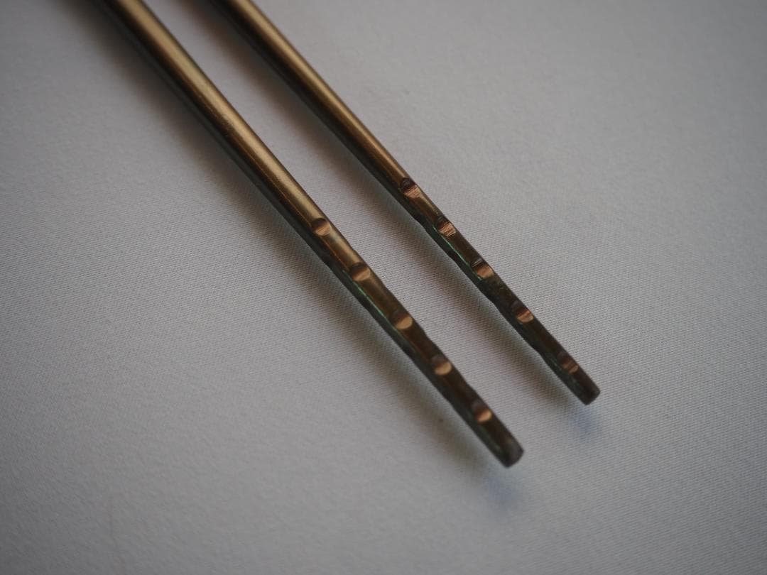 木村清雲造『南鐐鳥頭火箸』共箱