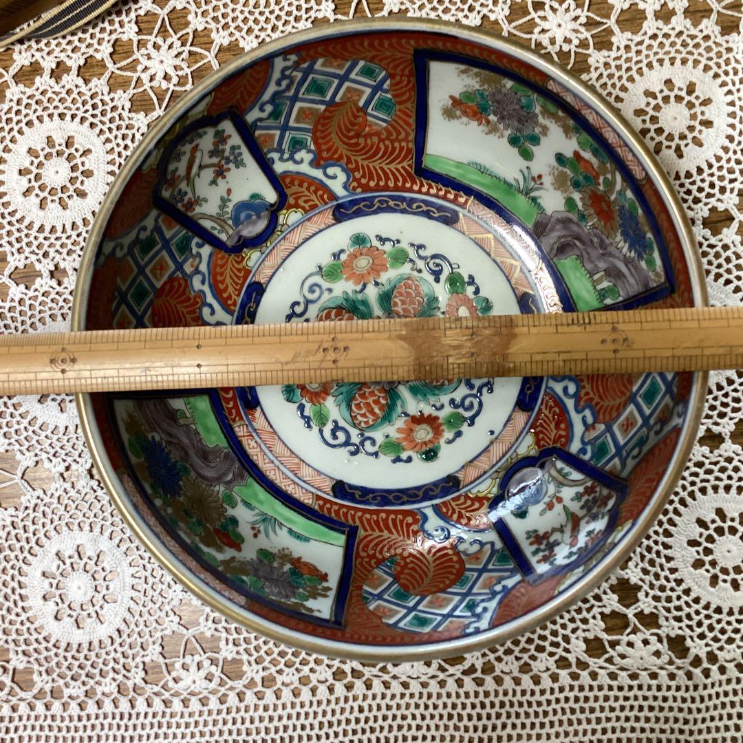 k17 伊万里焼 古錦手 2入 花鳥柄の深皿 鉢物