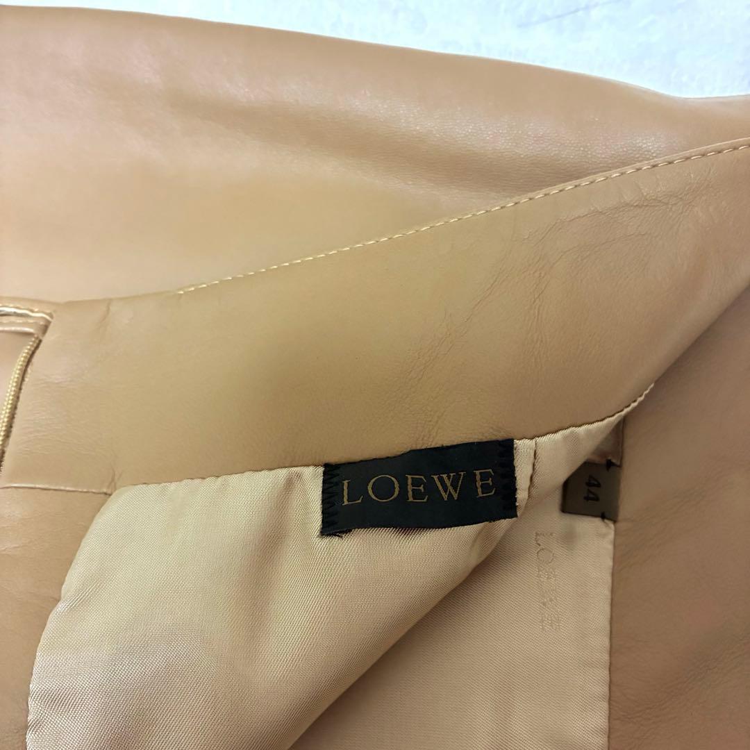 未使用✨LOEWE✨ロエベ ラムレザースカート 羊革 ベージュ　44