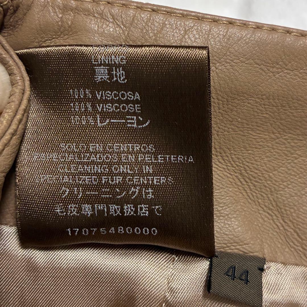 未使用✨LOEWE✨ロエベ ラムレザースカート 羊革 ベージュ　44