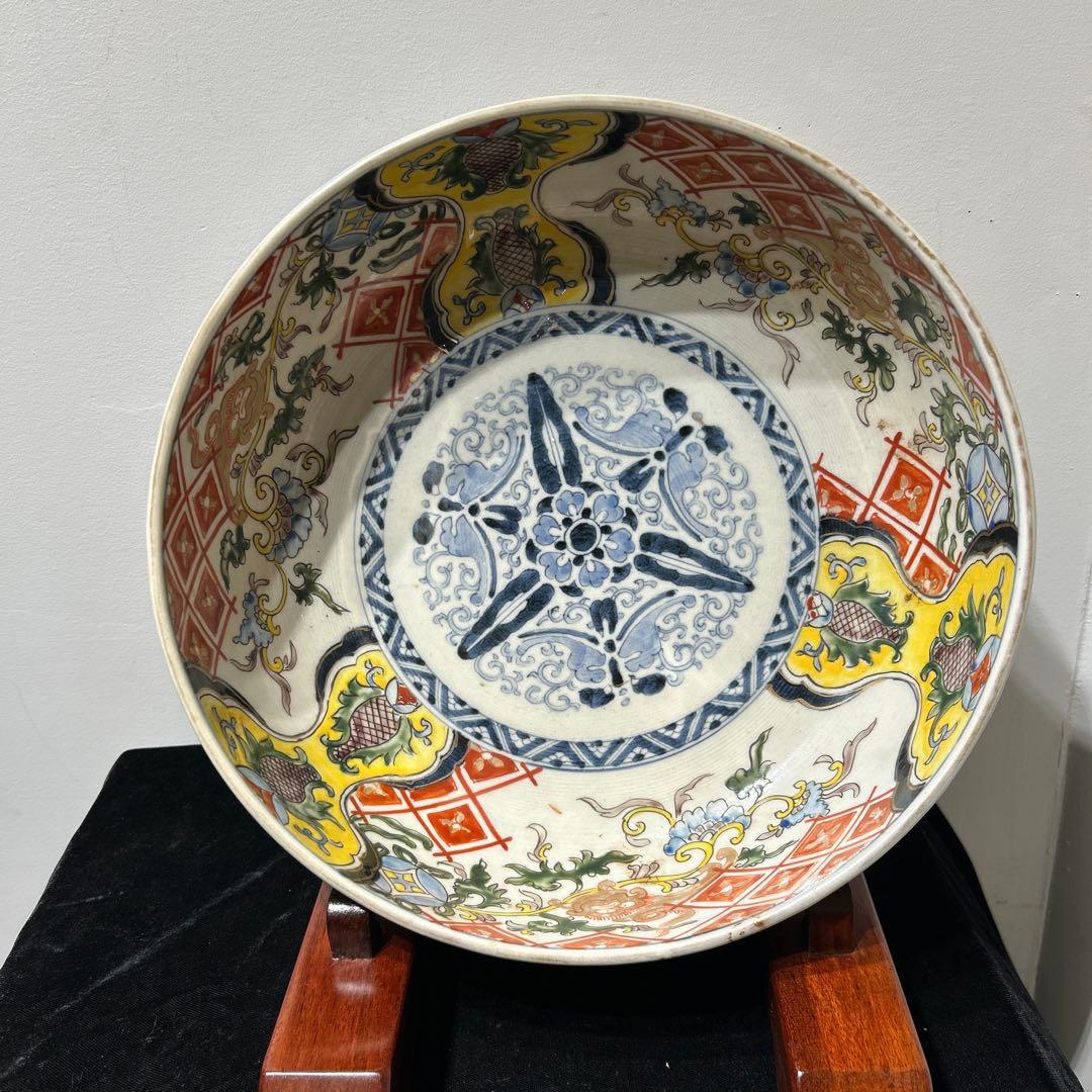 幕末～明治期 伊万里 六角 染付 鉢 67 古