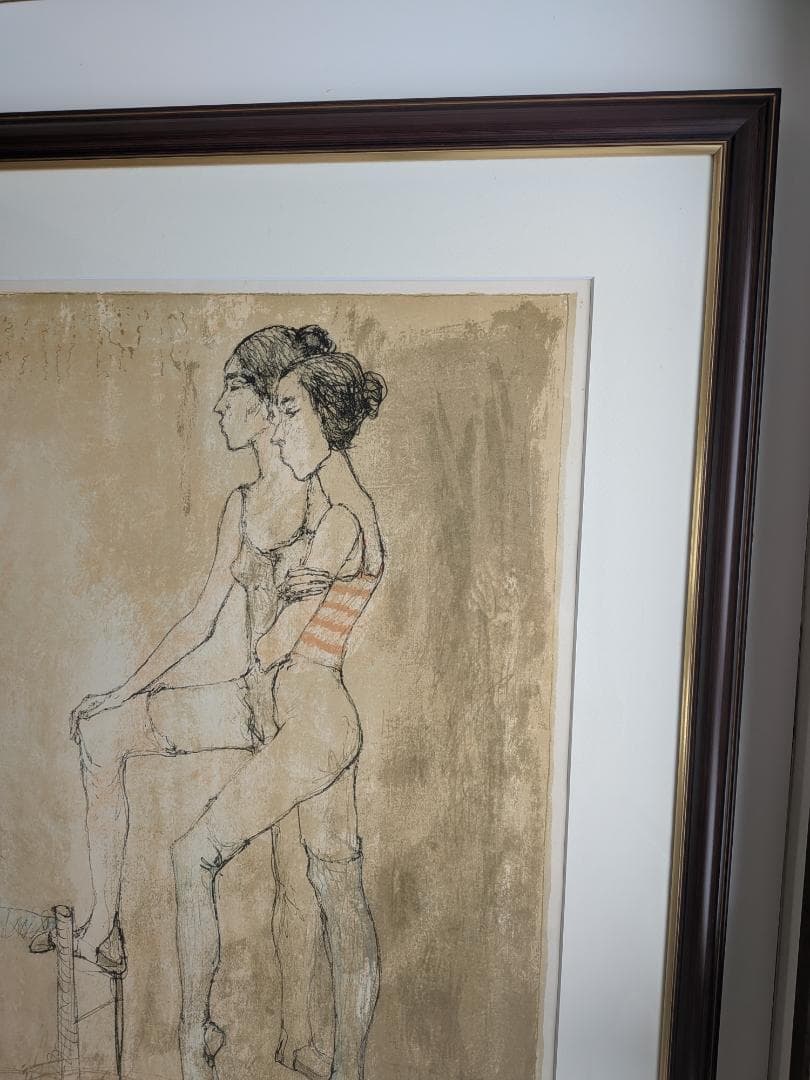 極希少 真作】ジャン・ジャンセン 「二人の踊り子」リトグラフ 直筆