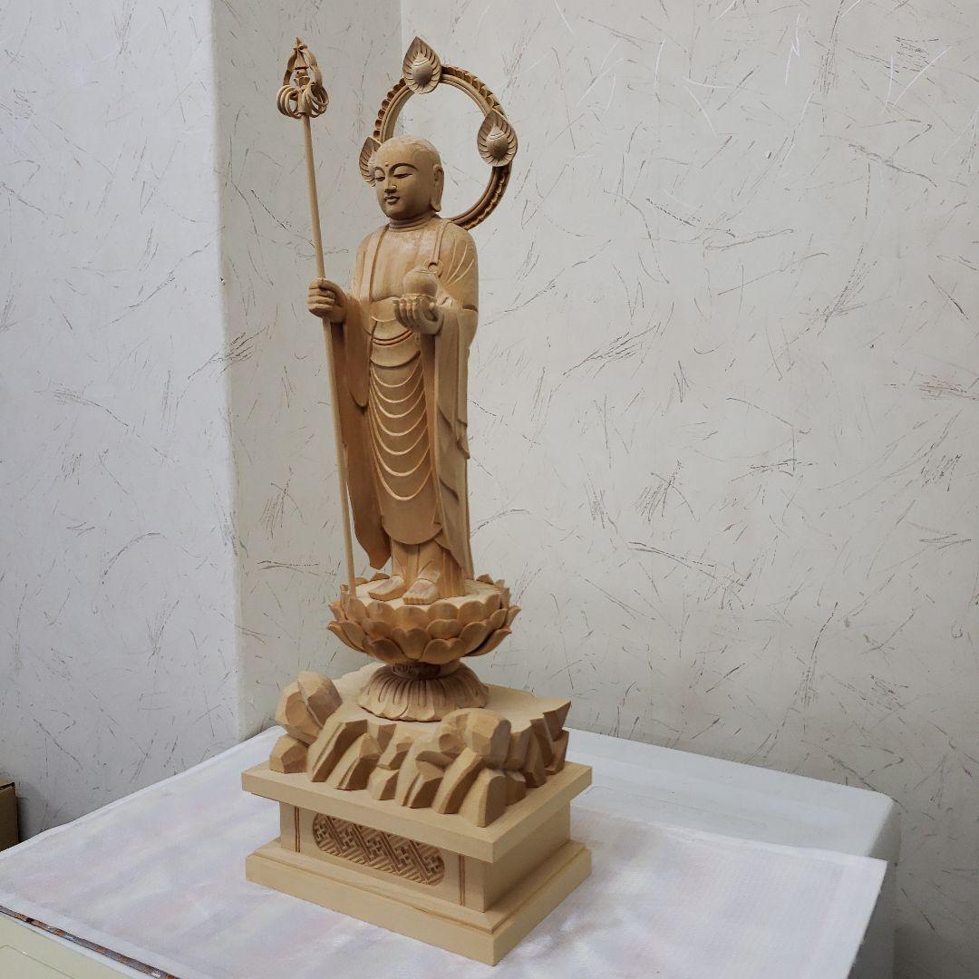 Bフライデー蔵出し特価◇ヒバ材 地蔵菩薩立像8寸立◇お地蔵