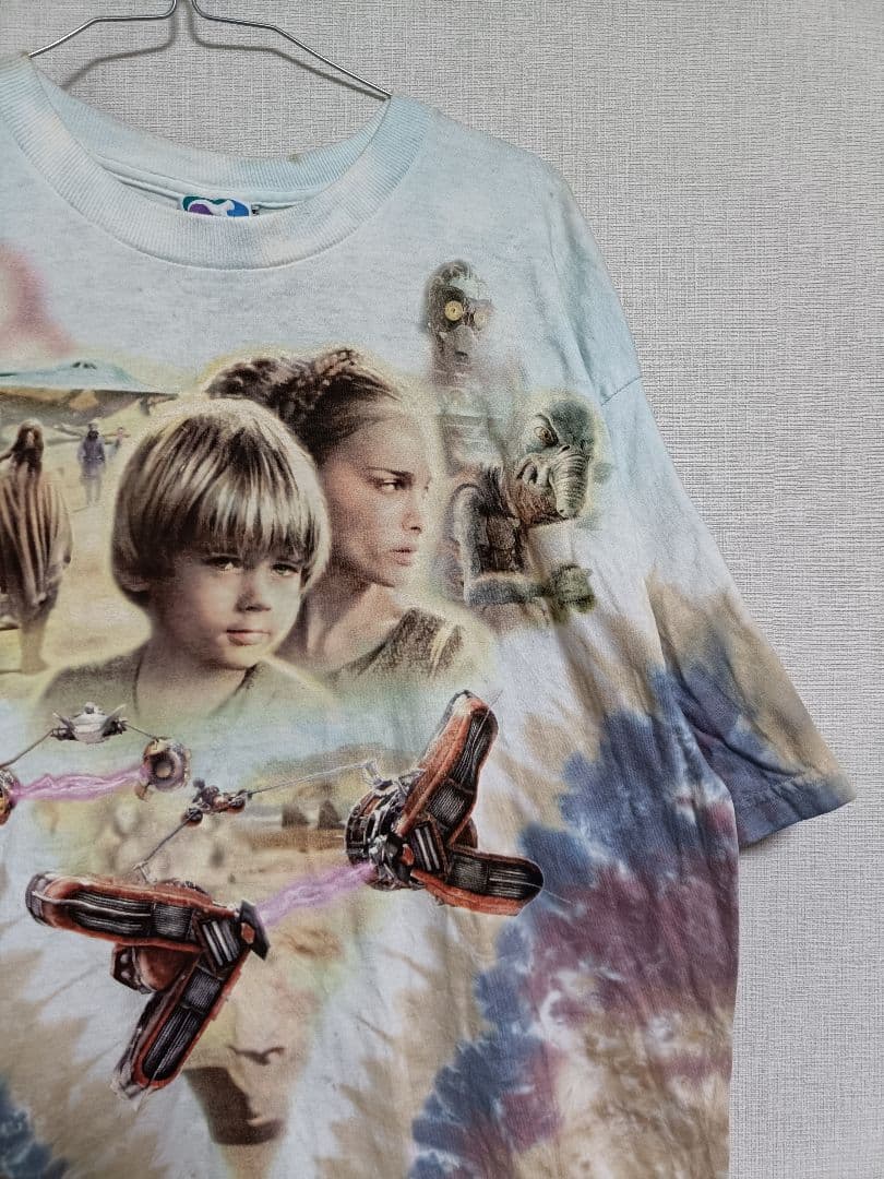 訳あり スターウォーズ リキッドブルー 半袖Tシャツ タイダイ柄