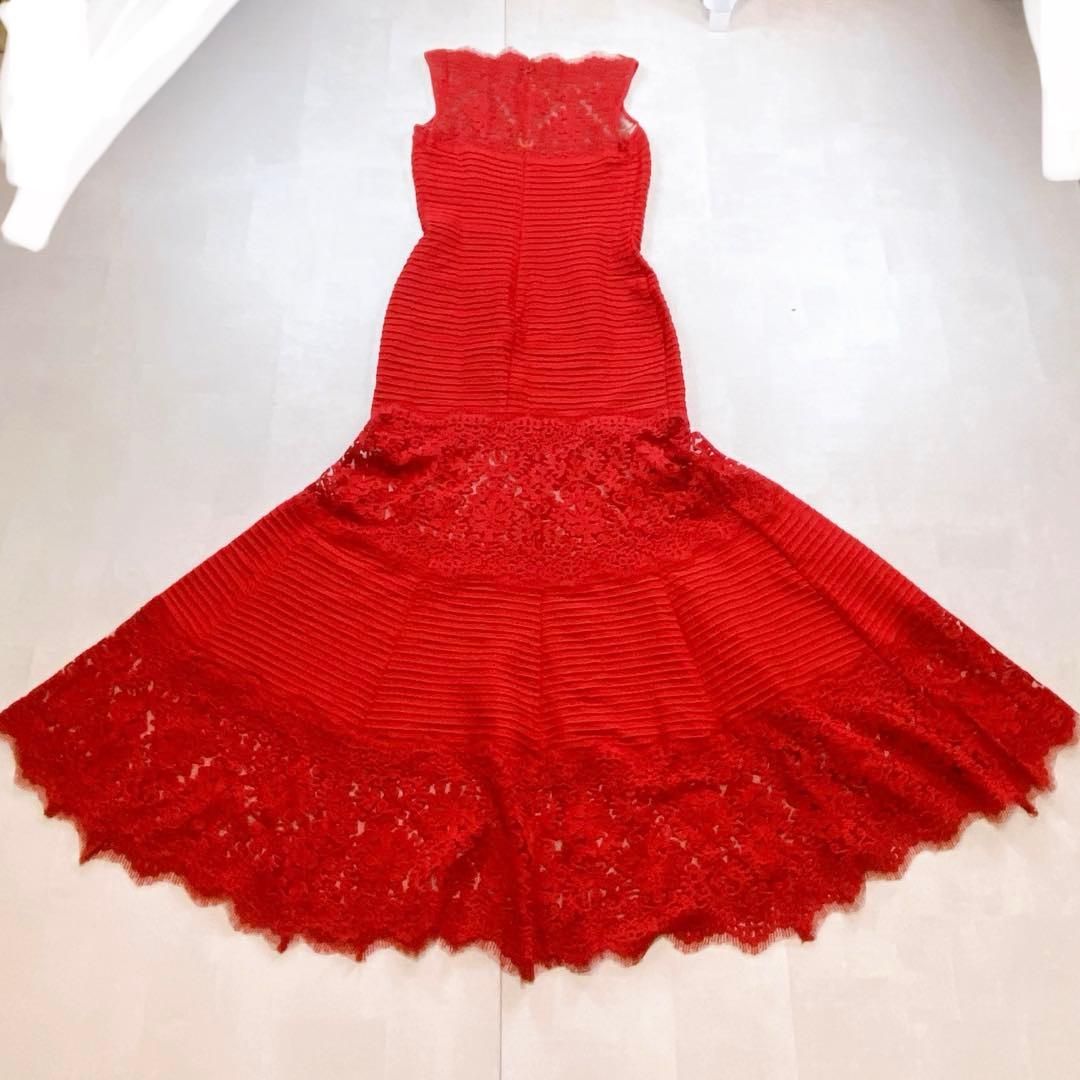 極美品 タダシショージ 日本未発売 ロングドレス コードレース シースルー