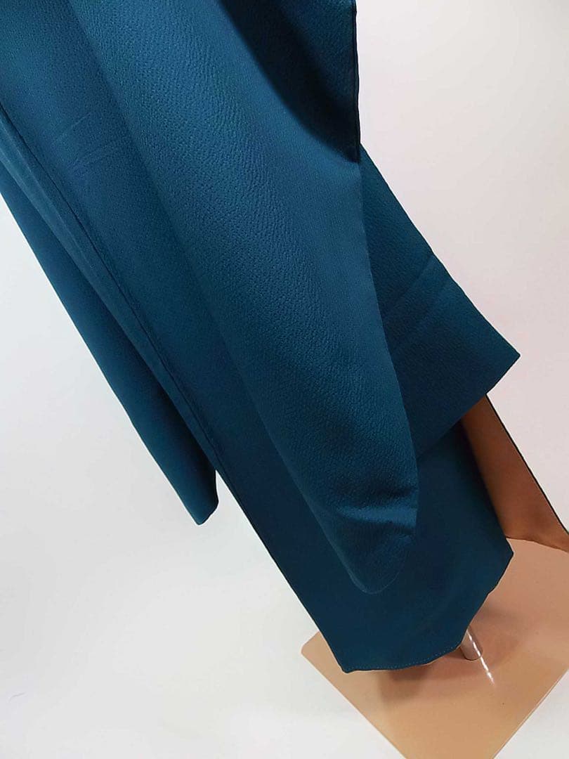 振袖 色無地 (アクアマリン色)と洗える長襦袢の2点セット