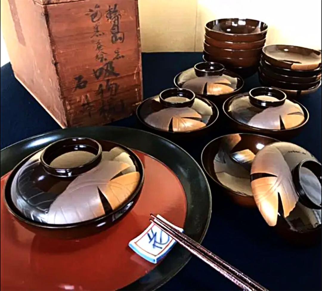 輪島塗吸物椀大正木箱