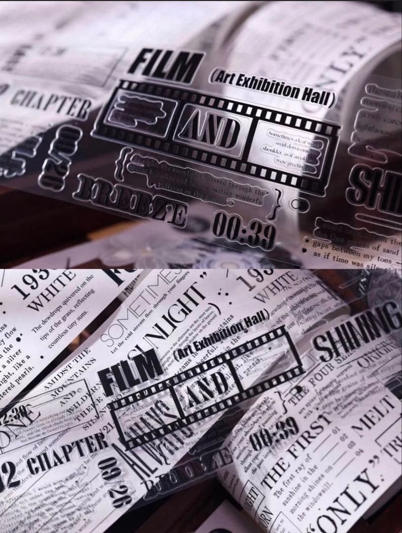 PET 段落 ダイカット加工 6.5cm×6m 海外マスキングテープ 英字