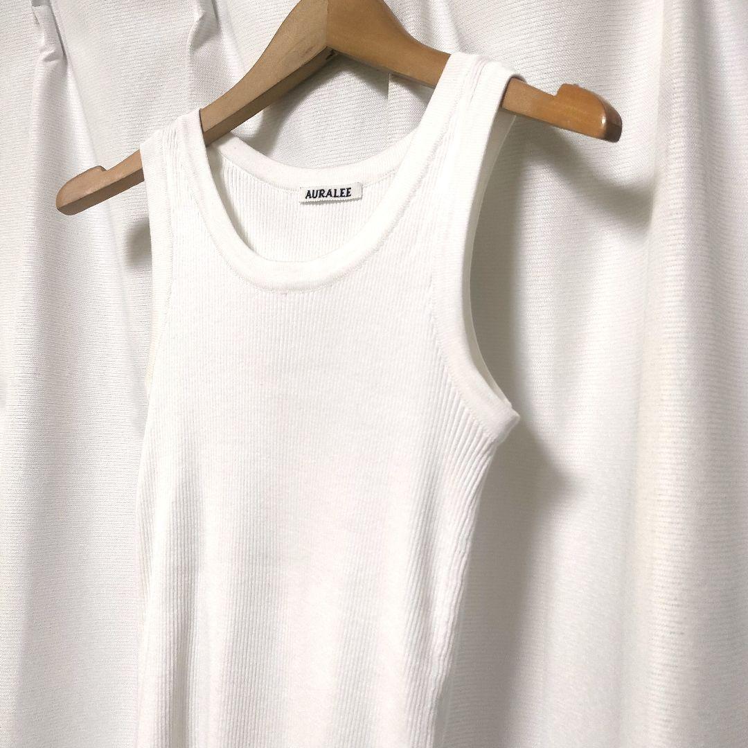 トップス AURALEE HIGH GAUGE RIB KNIT TANK