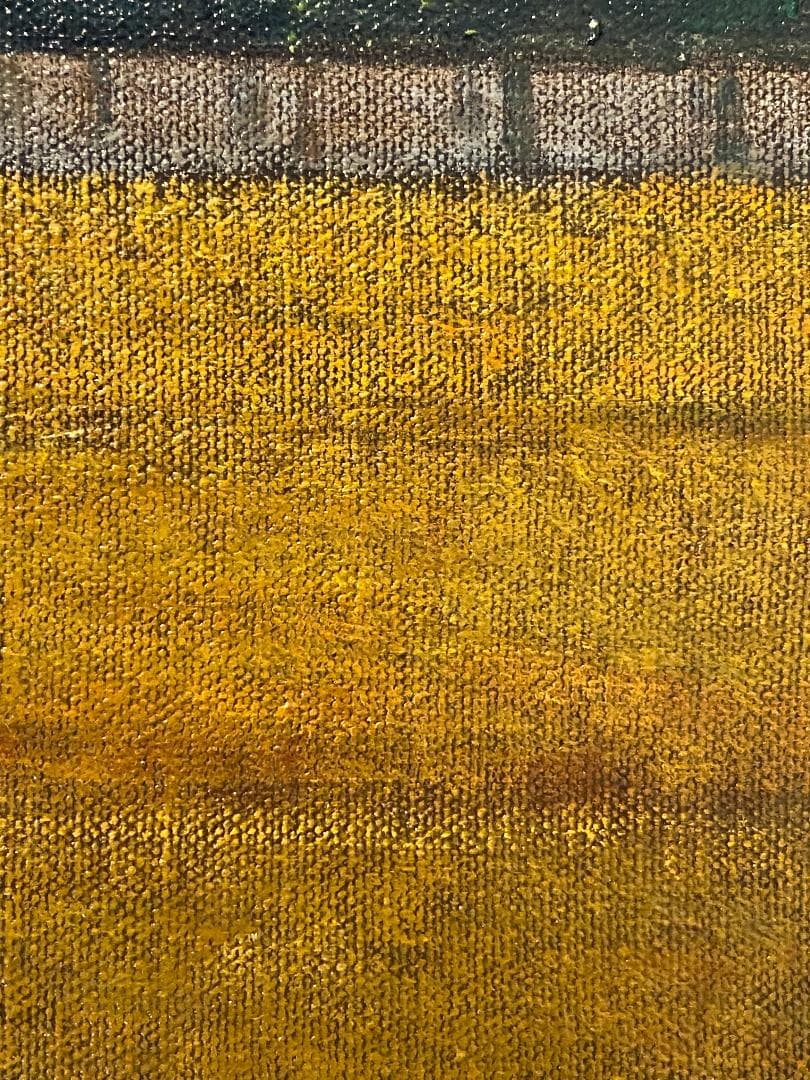 「真作」中山爾郎「シャルトル 麦秋」風景画　油彩画　額装　サイン有り　F6号