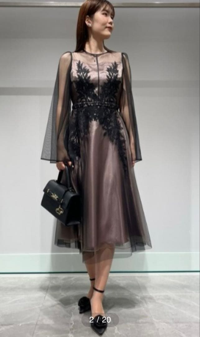 YUMI KATSURA for CELFORDエンブロイダリーチュールドレス