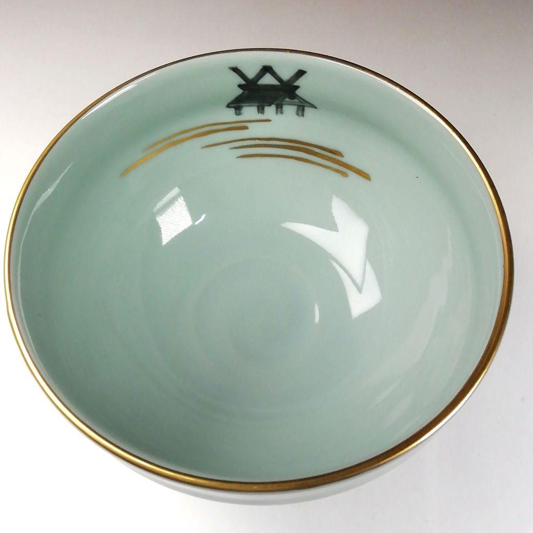 T336 茶碗 『彩磁 参道絵』『二代 手塚玉堂』 共箱 抹茶碗 茶道具