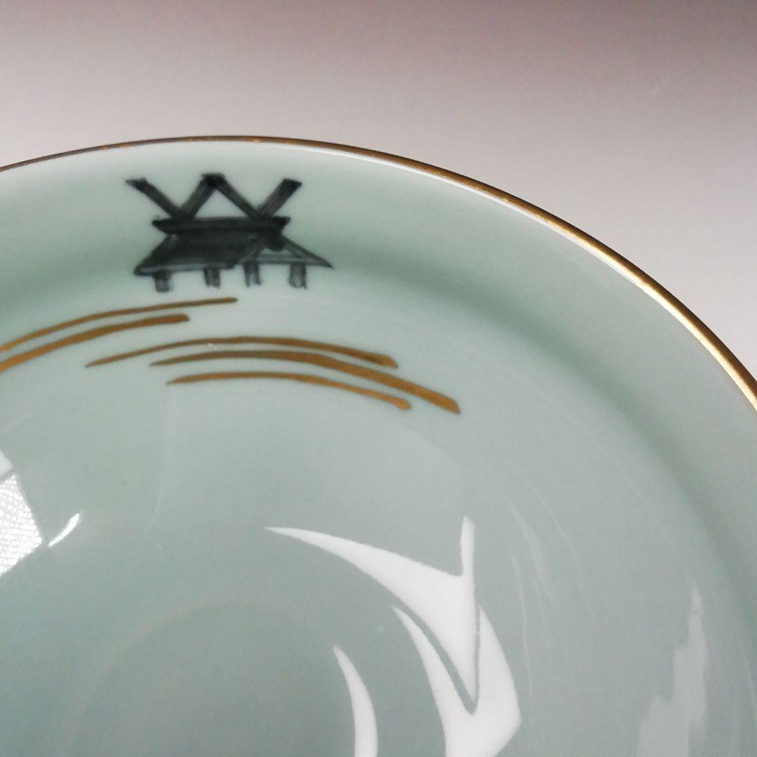 T336 茶碗 『彩磁 参道絵』『二代 手塚玉堂』 共箱 抹茶碗 茶道具