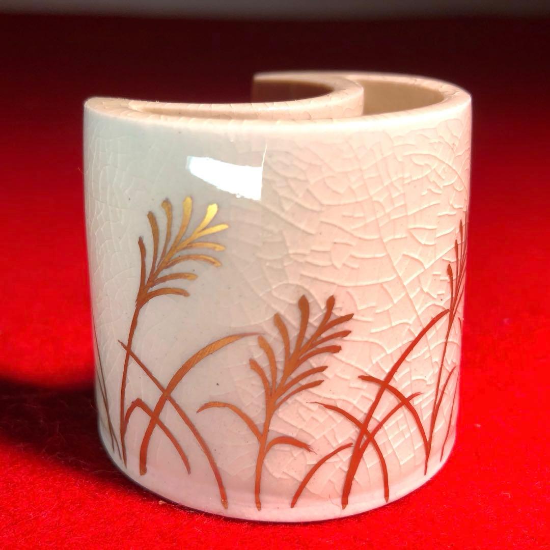 茶道具】橋本陶正山作 薩摩むさし野蓋置