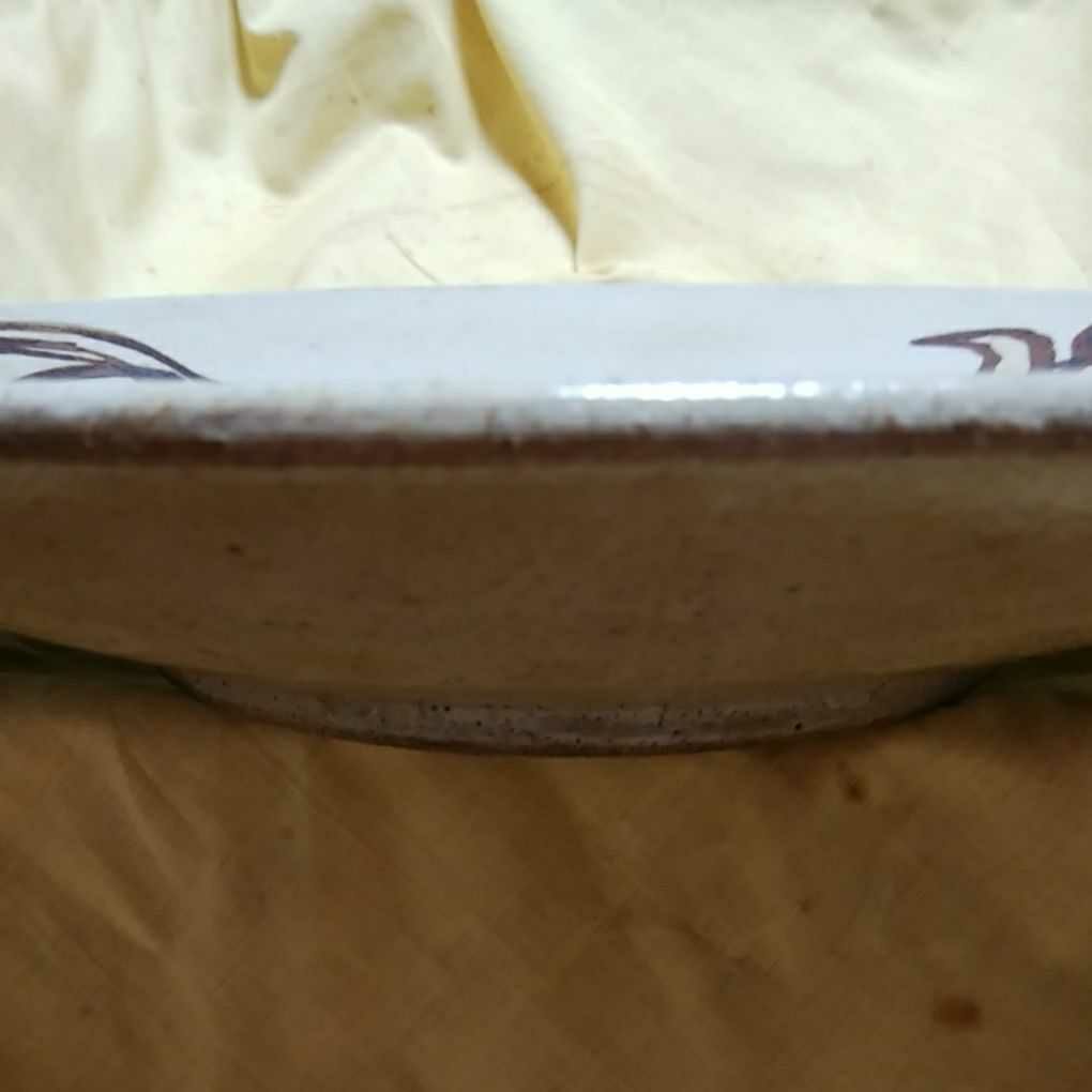 益子焼大皿/鉄釉牛之図絵皿/米田寛/2021干支/共箱/インテリア/