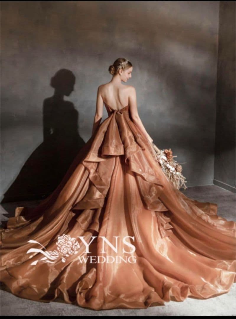 ブラウン カラードレス クリーニング済み　披露宴