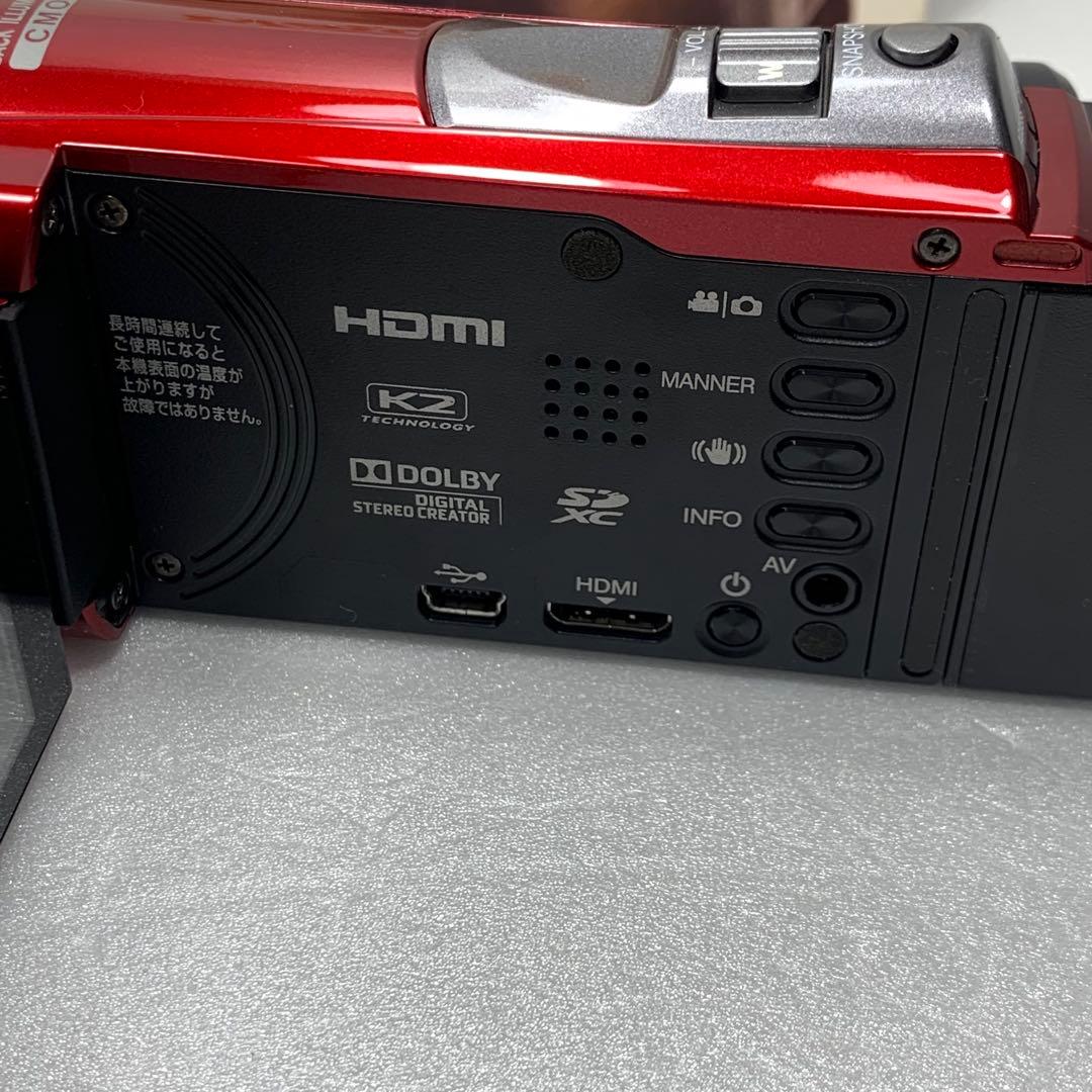 良品 JVC GZ-HM155 ビデオカメラ ワインレッド SDカード×2