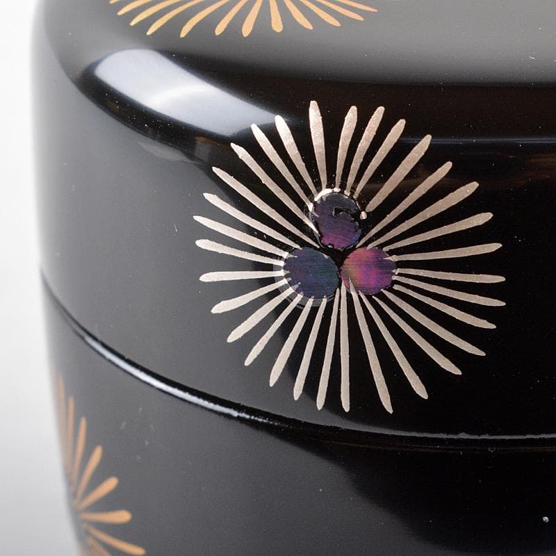 茶道具　越前蒔絵師　宮田宗景作　唐松蒔絵　中棗　共箱　V　R5280