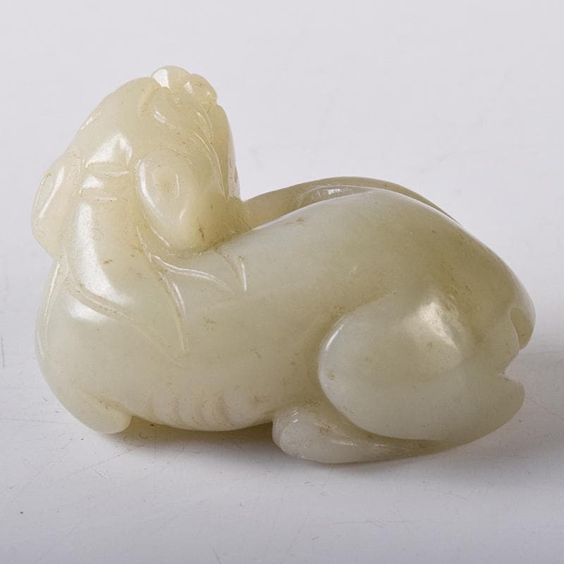 中国 玉石彫刻 神獣 根付 紙鎮 置物 C 8663E - メルカリ