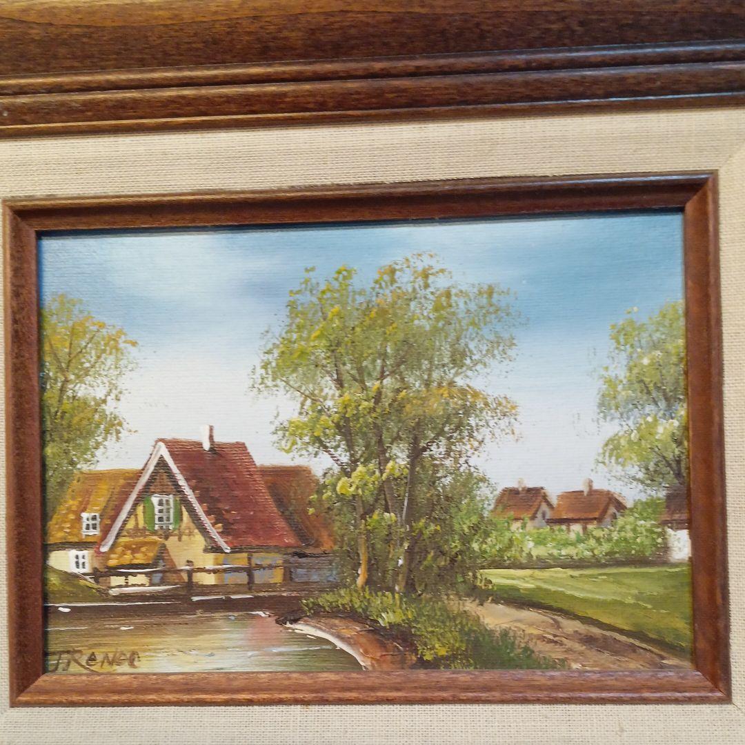 油絵 田園風景 ムーランルージュ カントリーハウス 額縁